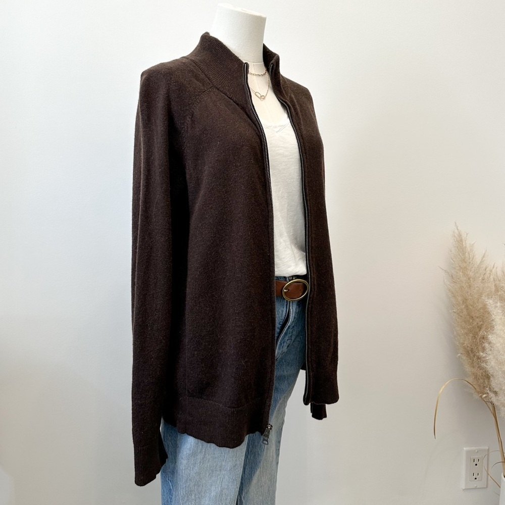 Brown Zip-Up Cardigan - Picture 4 of 8
